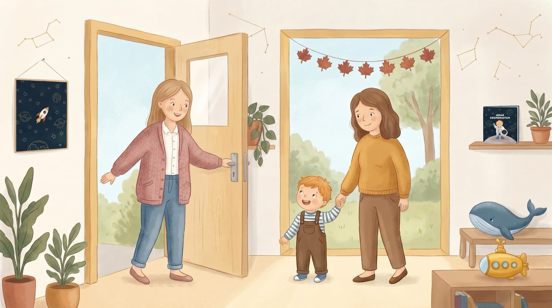 Ilustrace rodiče s dítětem u Little Kids